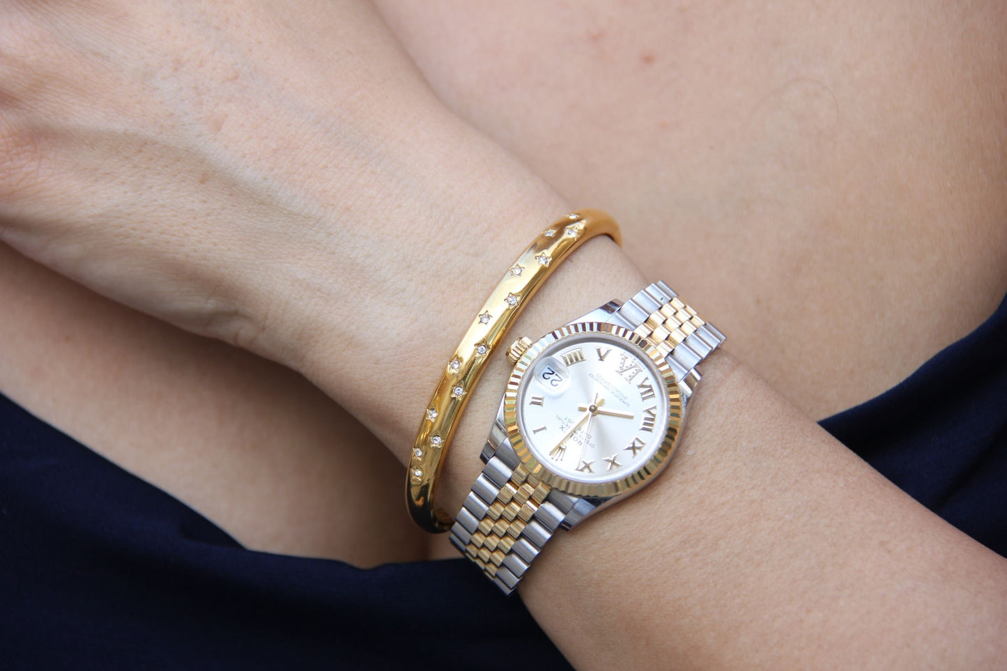 18K Gold Cuff Bracelet Celestial Open Bangle Stacking Gold Bracelet Waterproof Cuff Bracelet Unique Jewelry Bracelet Gift for Mom