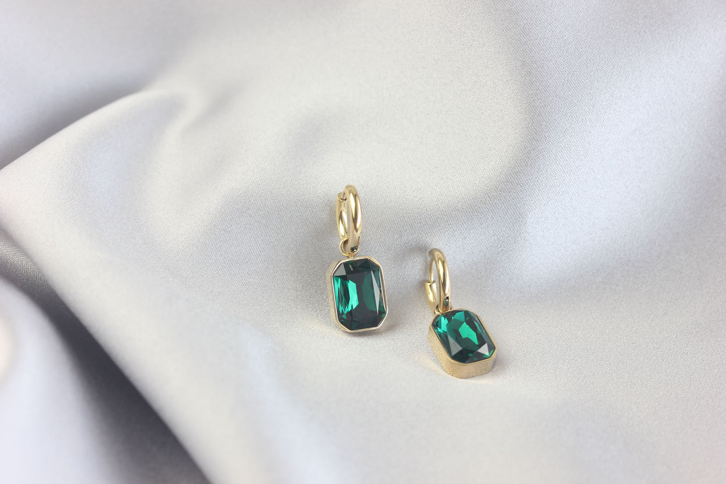 Dangle Zircon Hoop Earrings,18K Gold Minimalist CZ Drop Earrings,Vintage Dangle Hoop Handmade Earrings,Boho Gold Earring,Mother's Day Gifts