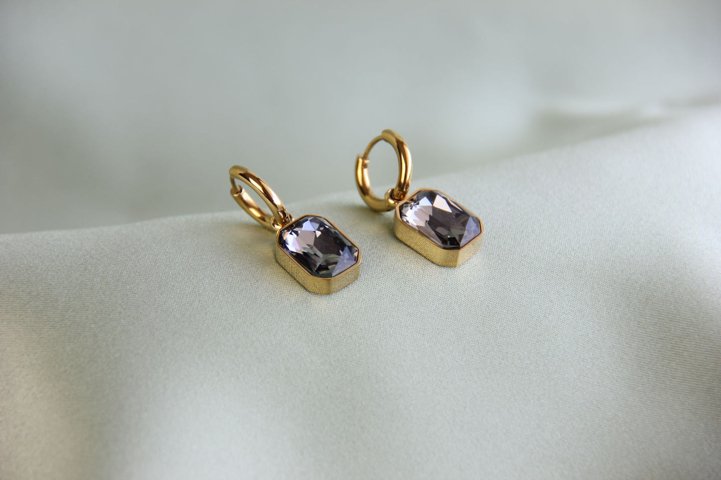 Dangle Zircon Hoop Earrings,18K Gold Minimalist CZ Drop Earrings,Vintage Dangle Hoop Handmade Earrings,Boho Gold Earring,Mother's Day Gifts