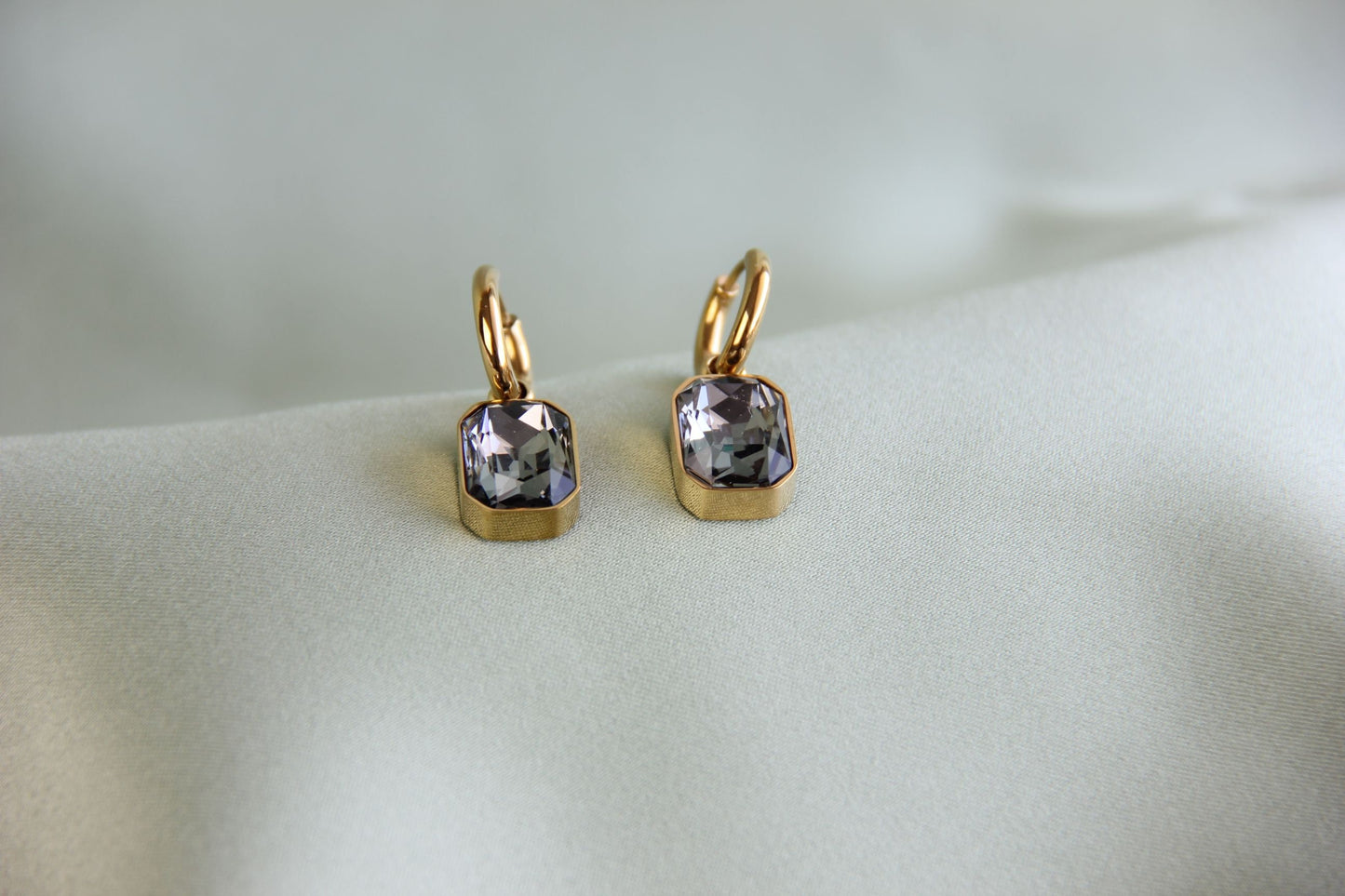Dangle Zircon Hoop Earrings,18K Gold Minimalist CZ Drop Earrings,Vintage Dangle Hoop Handmade Earrings,Boho Gold Earring,Mother's Day Gifts