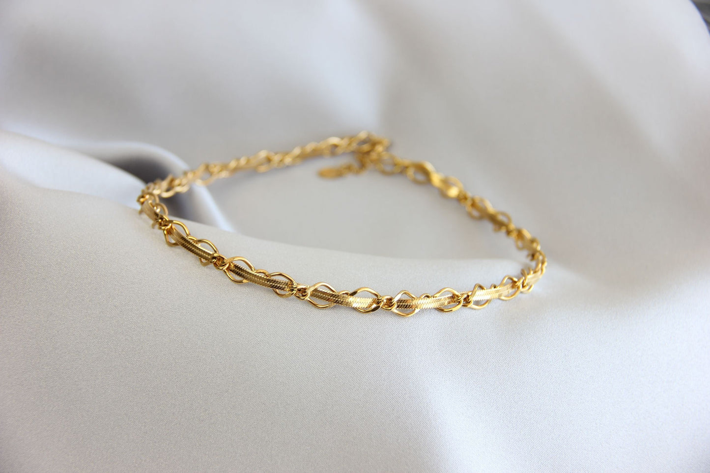 Twisted Chain Statement Necklace,18K Gold Layering Thick Chain Necklace,Waterproof Gold Thick Necklace,Handmade Jewelry Gift Her, Mom Gift