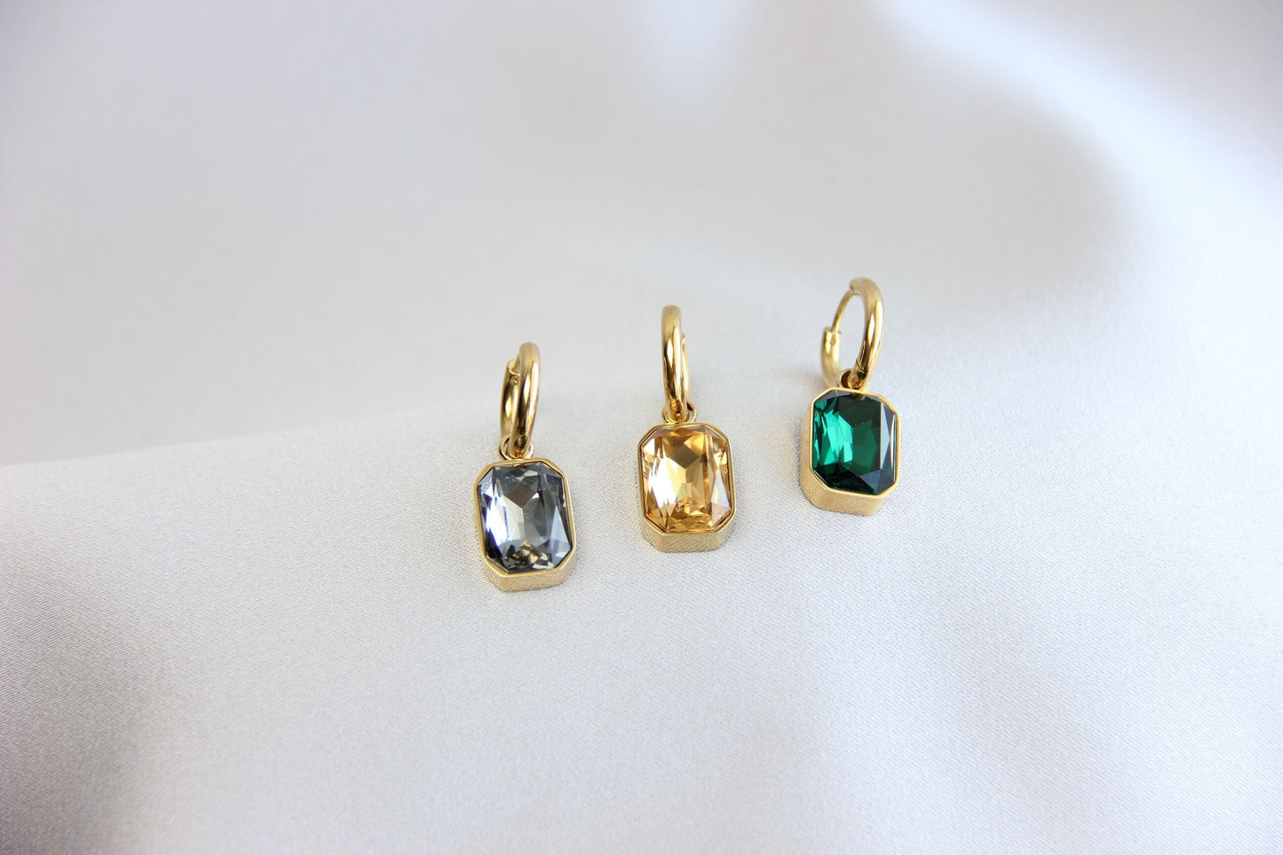 Dangle Zircon Hoop Earrings,18K Gold Minimalist CZ Drop Earrings,Vintage Dangle Hoop Handmade Earrings,Boho Gold Earring,Mother's Day Gifts