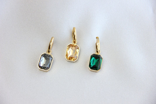 Dangle Zircon Hoop Earrings,18K Gold Minimalist CZ Drop Earrings,Vintage Dangle Hoop Handmade Earrings,Boho Gold Earring,Mother's Day Gifts