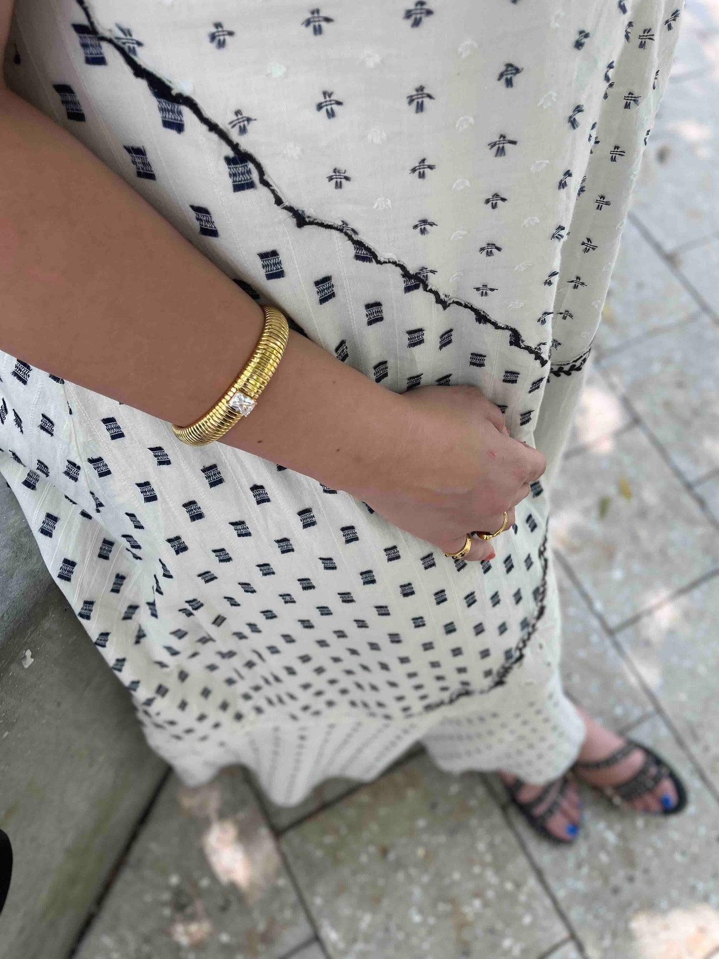 Unique 18K Gold Plated CZ Bangle Stretch Bracelets with colorful cubic zirconias that reflects statement textures with its shining zirconias. Complete your outfit day or night with this beauties! Perfect gift for her!