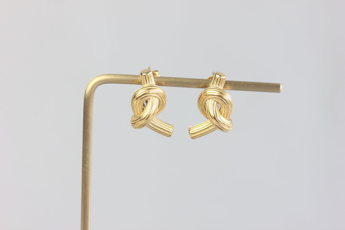 Gold Knot Earrings,Dainty Love Stud Earrings, Statement Earring for Her, Minimalist Handmade Gold Jewelry, Gift for Mom, Unique Gift for Her