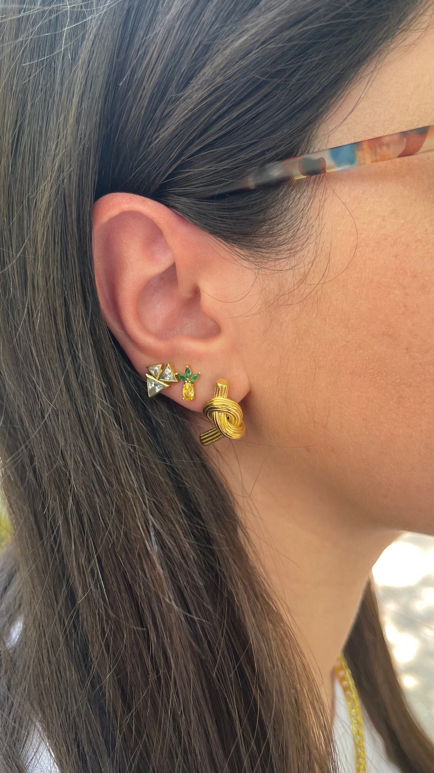 18K Gold Knot Earrings,Minimalist Earring,Dainty Love Stud Earrings,Gold Statement Earring for Her,Handmade Unique Gold Jewelry Gift for Mom