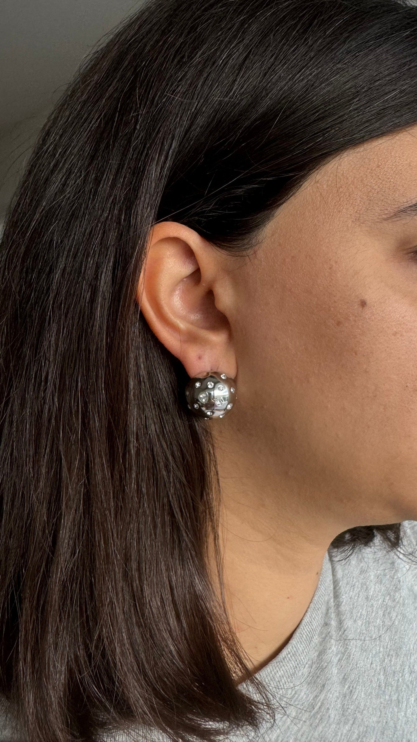 Colorful CZ Statement Earring, Modern Gold Stud Unique Jewelry, Chunky Handmade Bold Earring, Mom Jewelry Gifts, Mother's Day Gifts for Her