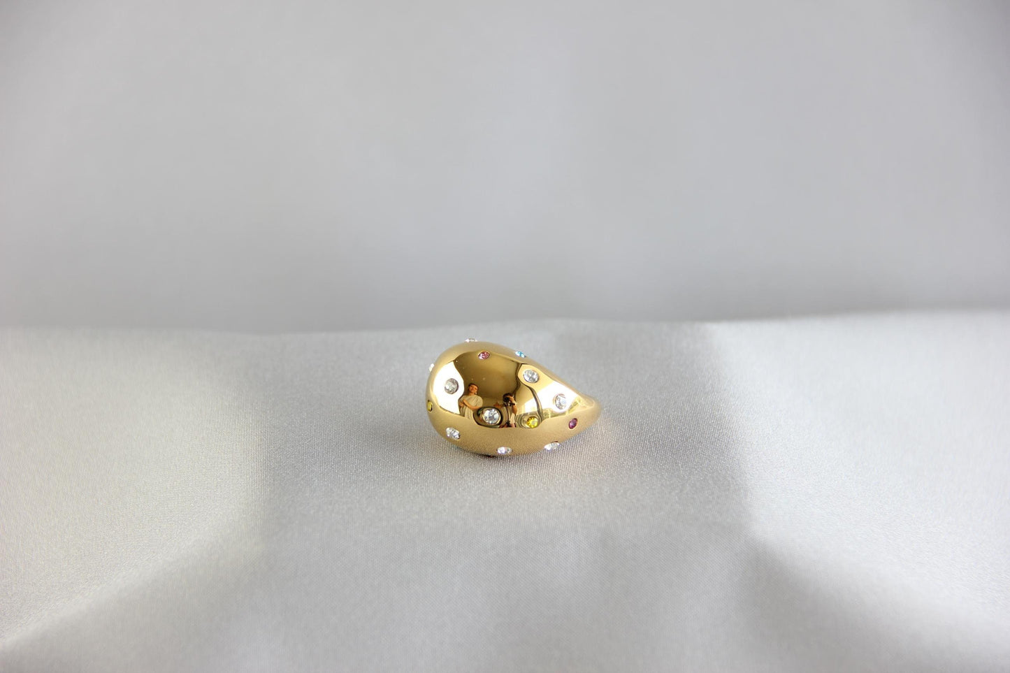 Elegant Statement Chunky Zirconia Ring, Sparkling Cubic Zirconia Jewelry Gift, Best Friend Gift Handmade Rings for Mom Wife Girlfriend