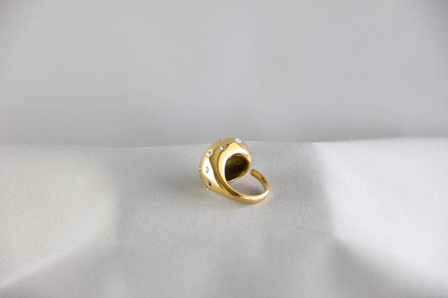 Elegant Statement Chunky Zirconia Ring, Sparkling Cubic Zirconia Jewelry Gift, Best Friend Gift Handmade Rings for Mom Wife Girlfriend