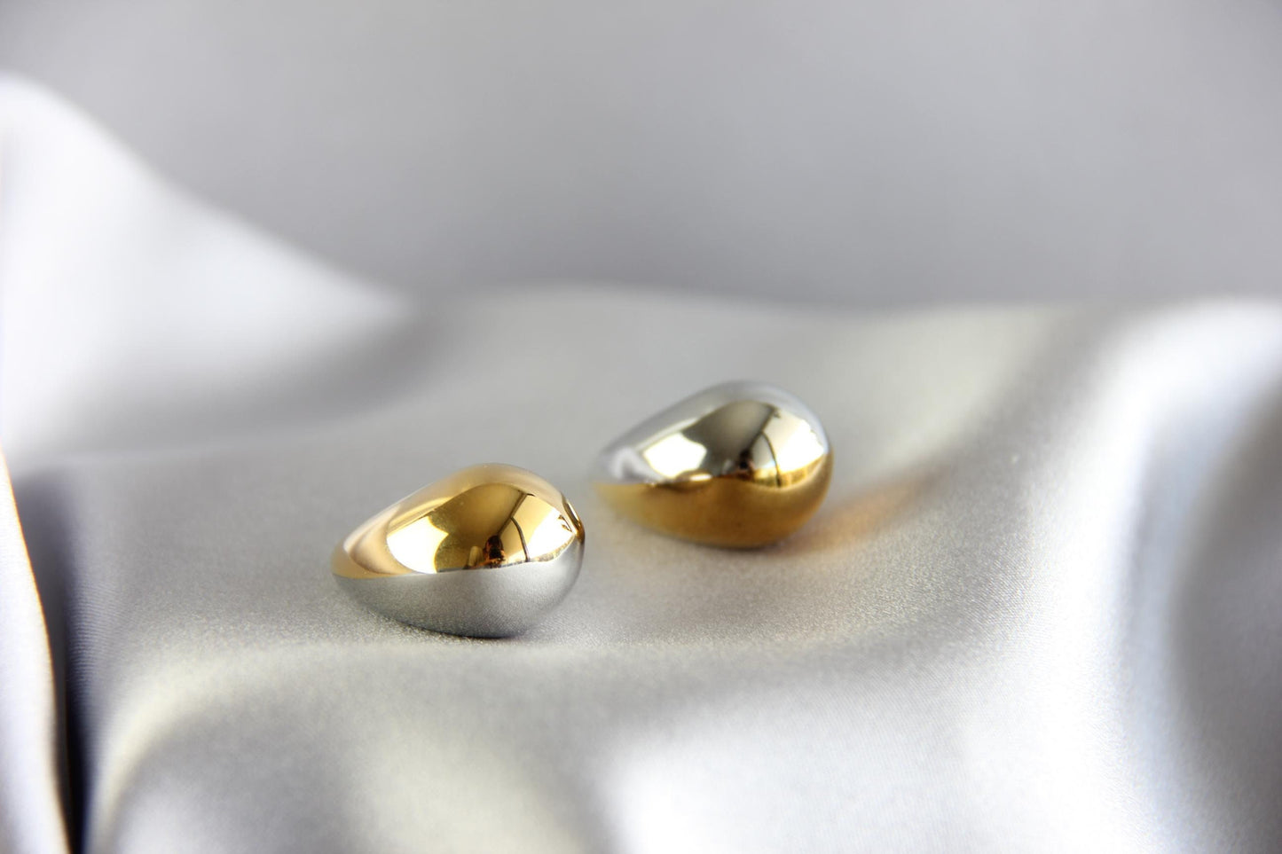 Teardrop 18K Gold Modern Stud Unique Earring, Handmade Waterproof Chunky Gold Earring,Unique Jewelry Earring Gift,Valentine Gifts for Her