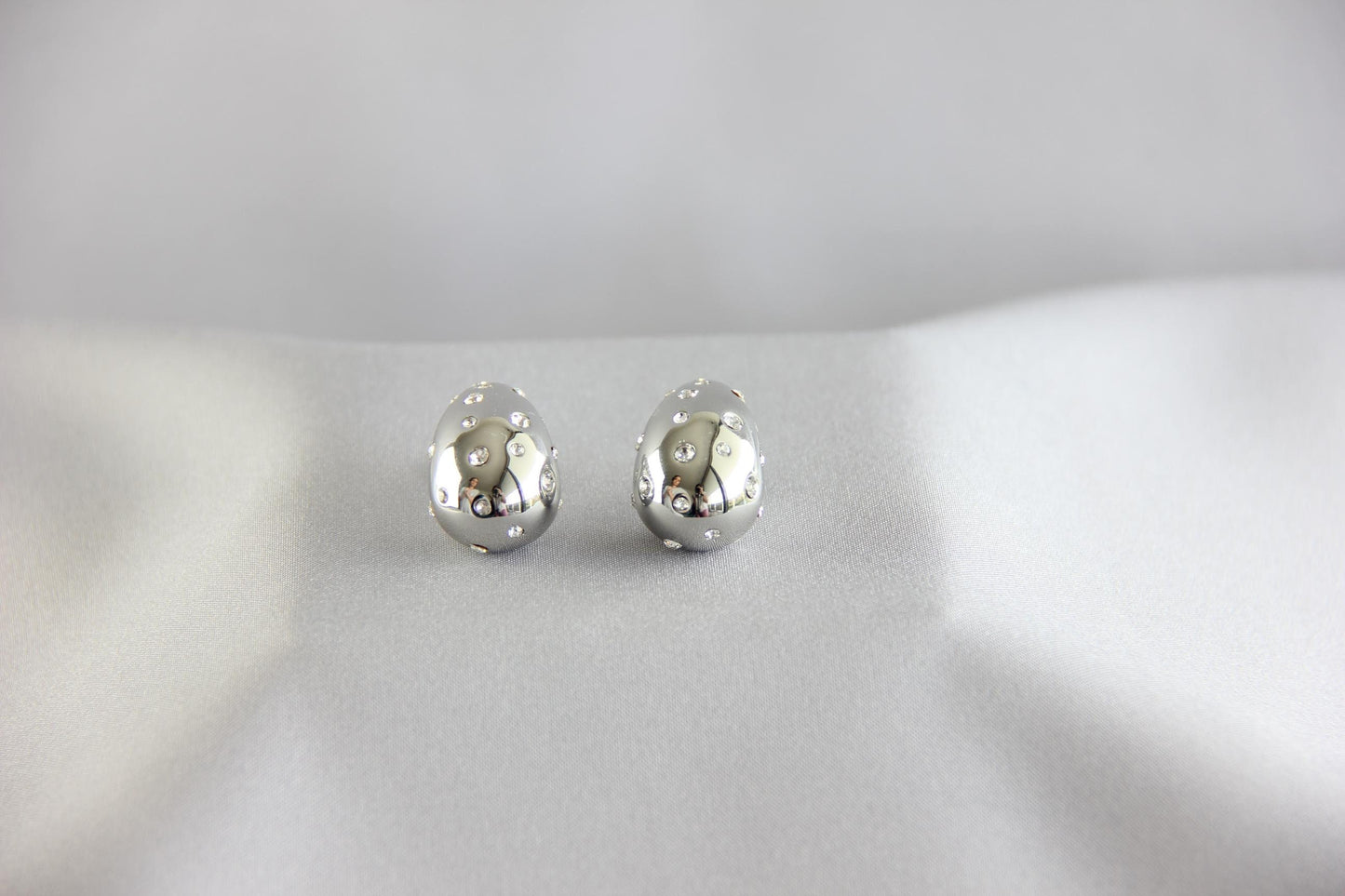 Teardrop Gold Zirconia Stud Earring, Chunky 18K Gold Stud CZ Earring, Bold Unique 18K Gold Earring for Women, Mother's Day Gifts for Her
