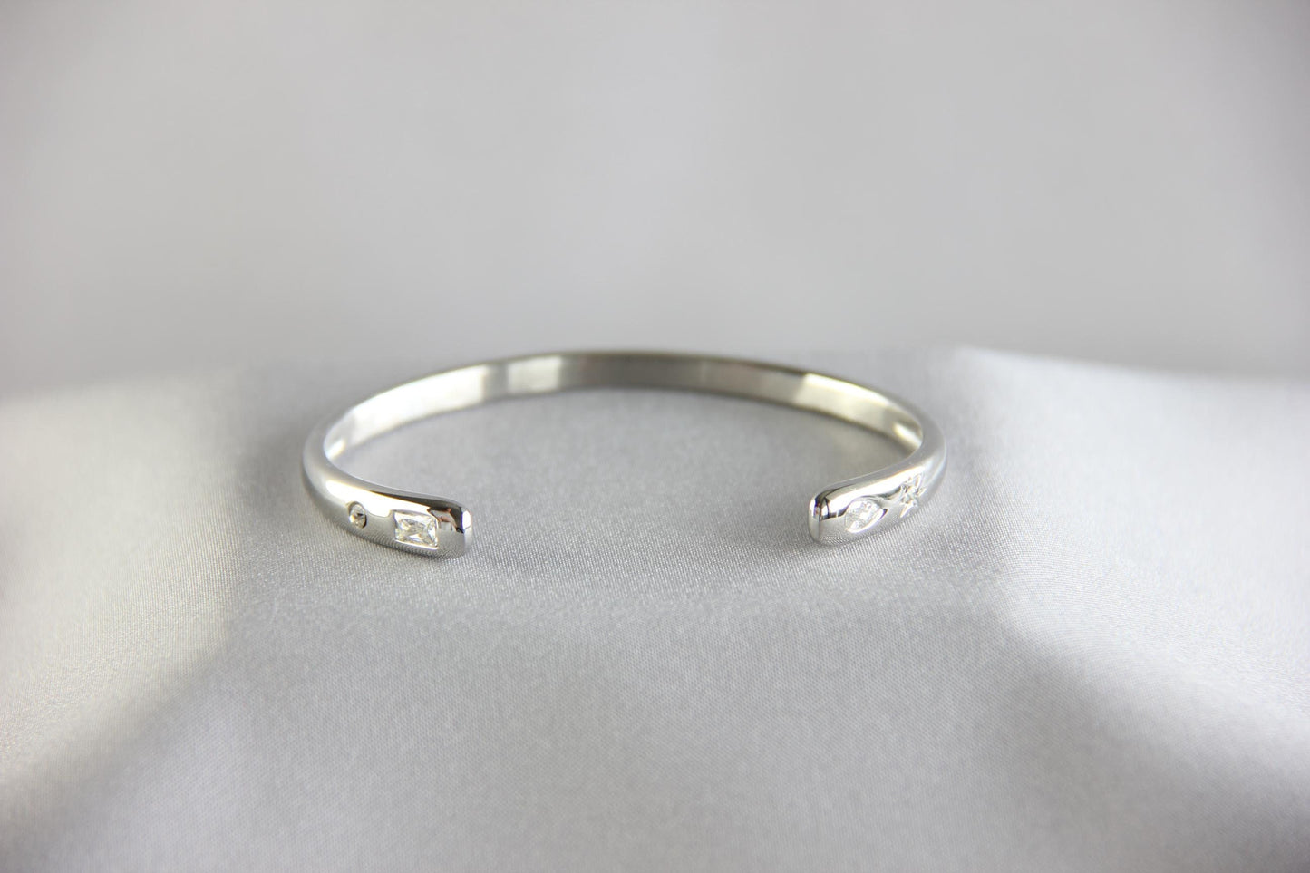 18K Gold Cuff Bracelet Celestial Open Bangle Stacking Gold Bracelet Waterproof Cuff Bracelet Unique Jewelry Bracelet Gift for Mom