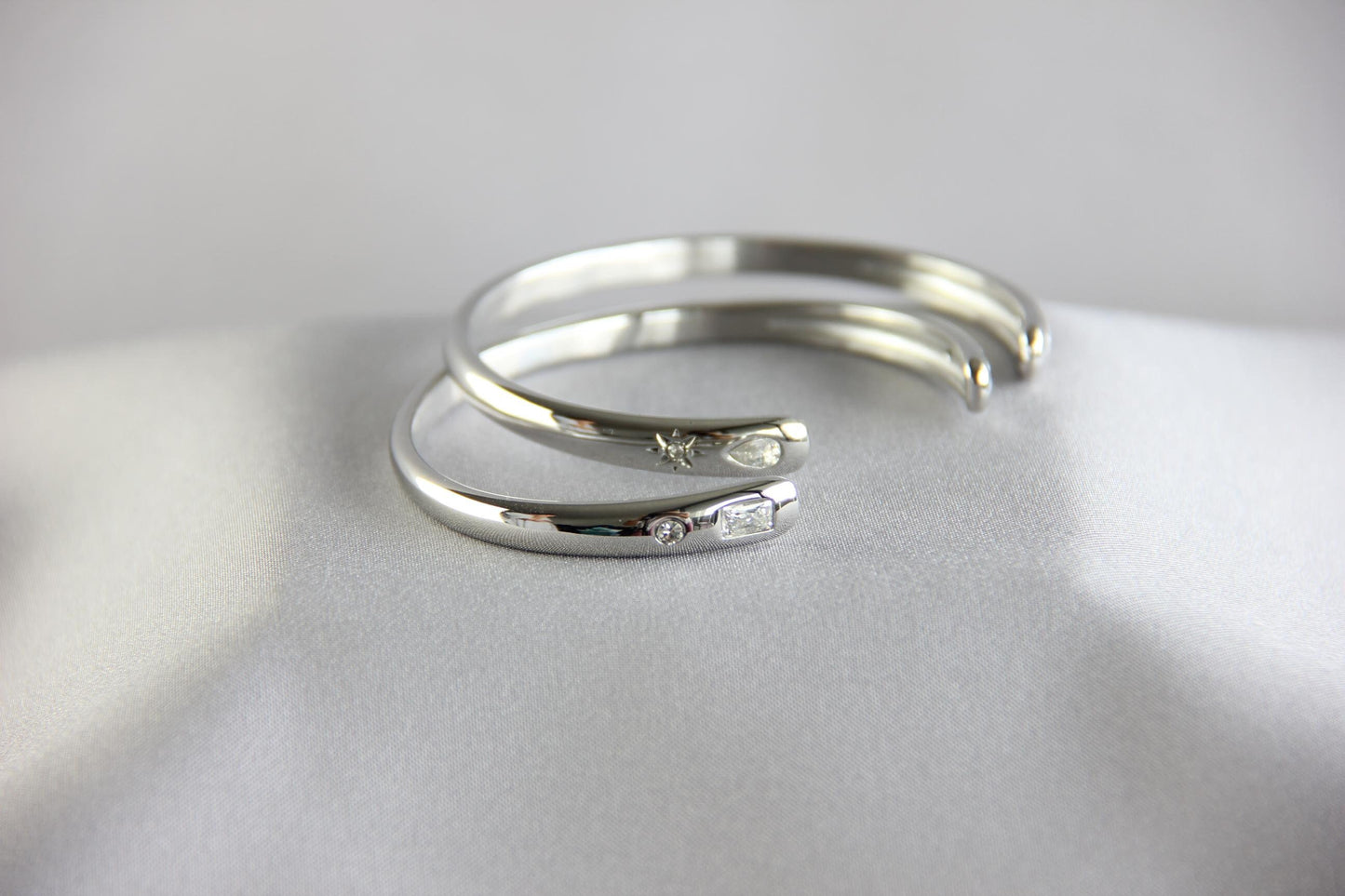 18K Gold Cuff Bracelet Celestial Open Bangle Stacking Gold Bracelet Waterproof Cuff Bracelet Unique Jewelry Bracelet Gift for Mom