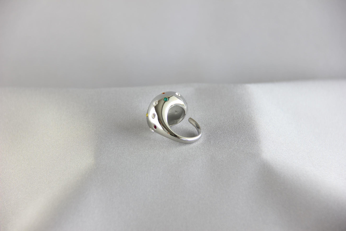 Elegant Statement Chunky Zirconia Ring, Sparkling Cubic Zirconia Jewelry Gift, Best Friend Gift Handmade Rings for Mom Wife Girlfriend