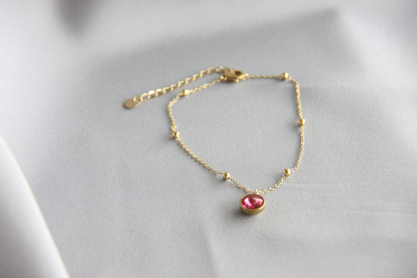 Dainty Zircon Gold Anklet, Gold Summer Beach Anklet, Shiny Zircon Chain Anklet for Her, Stainless Steel Adjustable Anklet,Valentine Gifts