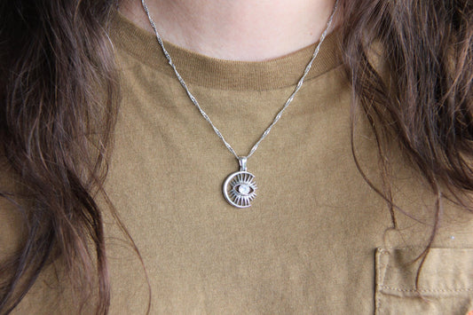 evil eye gold charm pendant necklace