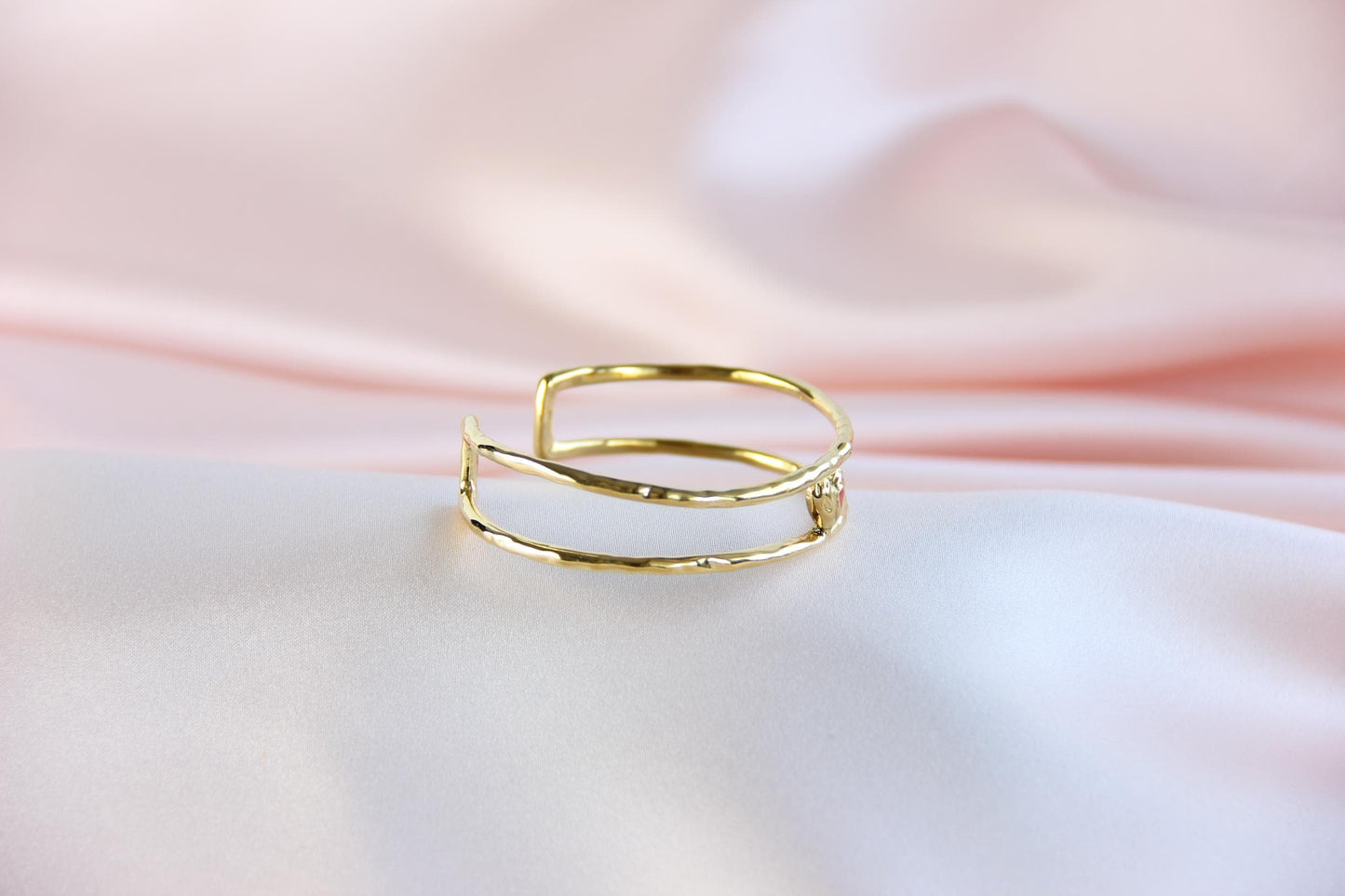 18K Gold Cuff Heart Bracelet,Open Love Bangle Stacking Gold Bracelet,Waterproof Handmade Cuff Bracelet, Gift for Her, Mothers Day Gifts