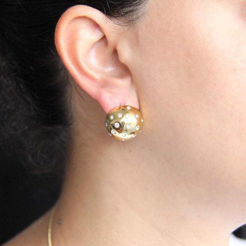 Colorful CZ Statement Earring, Modern Gold Stud Unique Jewelry, Chunky Handmade Bold Earring, Mom Jewelry Gifts, Mother's Day Gifts