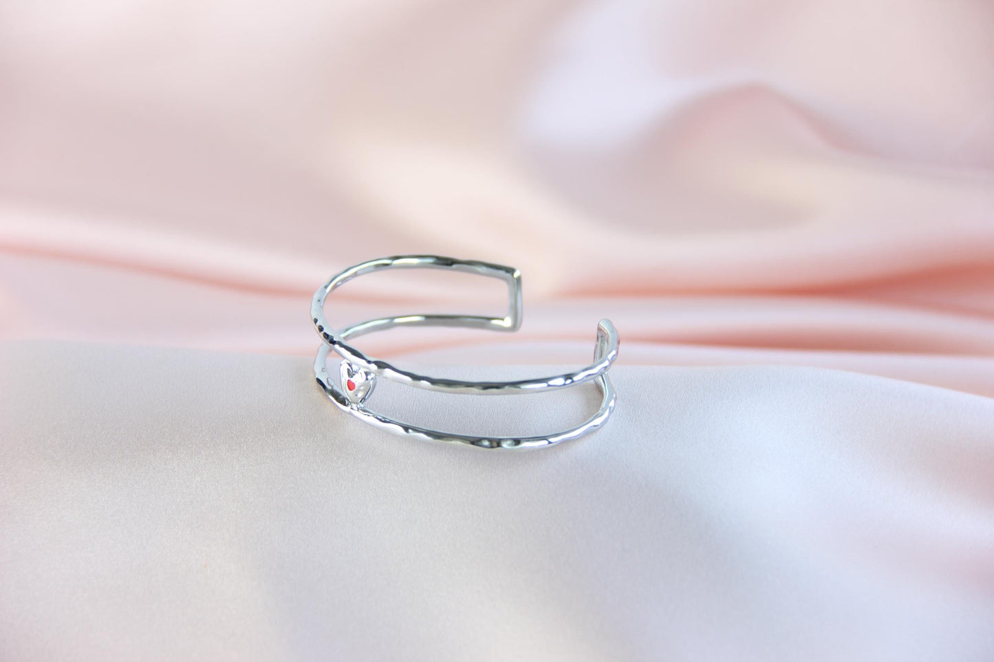 18K Gold Cuff Heart Bracelet,Open Love Bangle Stacking Gold Bracelet,Waterproof Handmade Cuff Bracelet, Gift for Her, Mothers Day Gifts