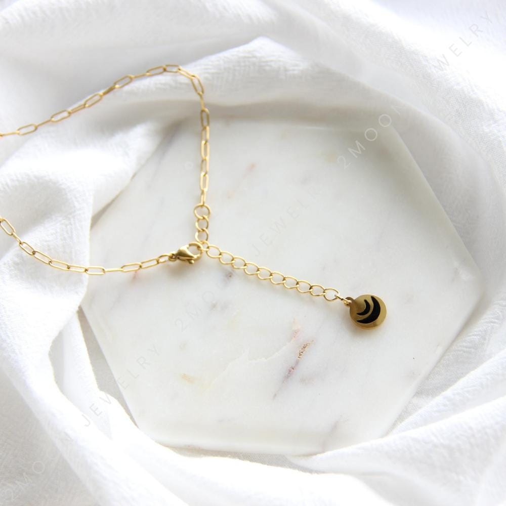 18k Gold custom initial letter necklace with mini star cubic zirconia