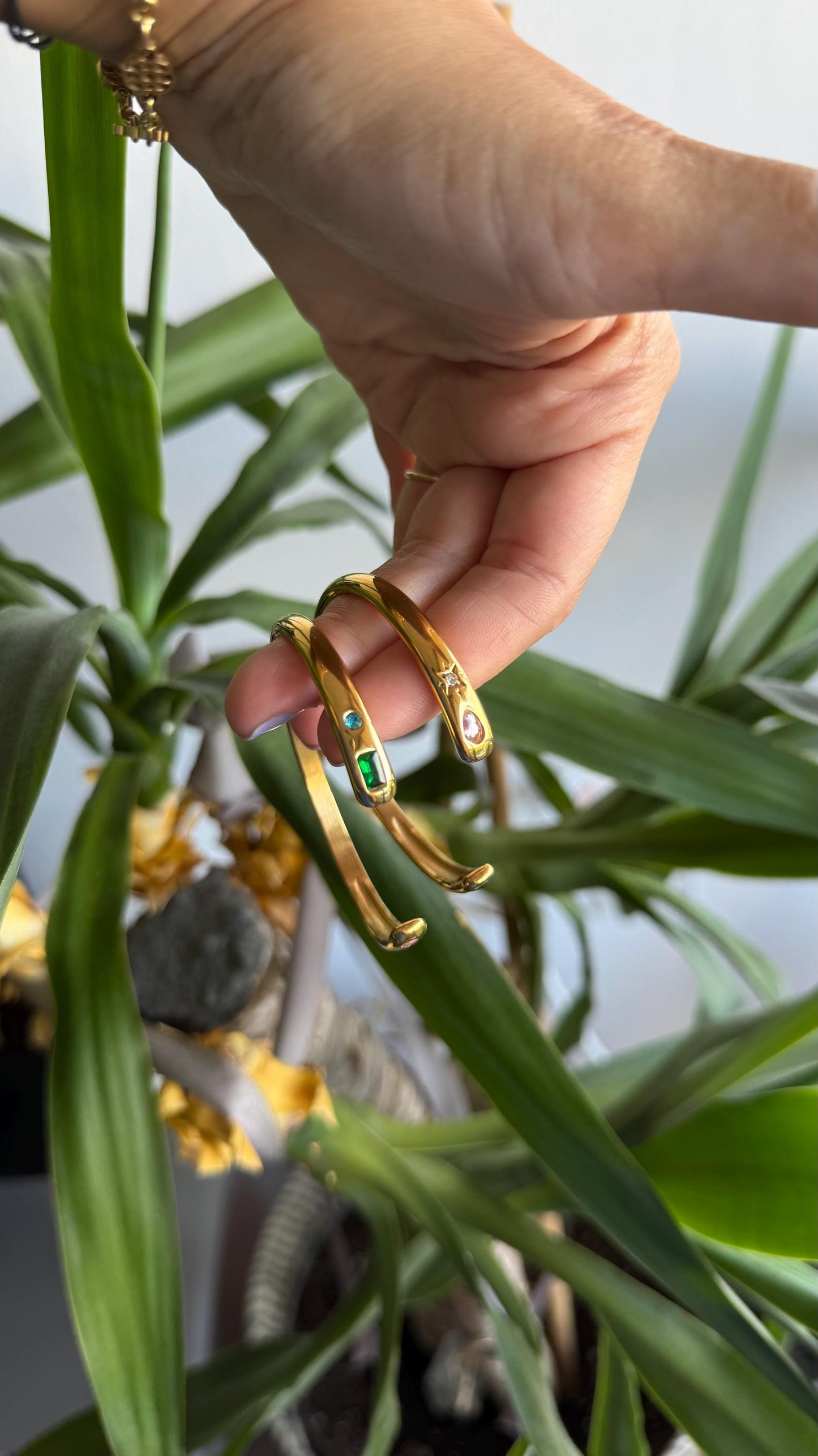 18K Gold Cuff Bracelet Celestial Open Bangle Stacking Gold Bracelet Waterproof Cuff Bracelet Unique Jewelry Bracelet Gift for Mother's Day