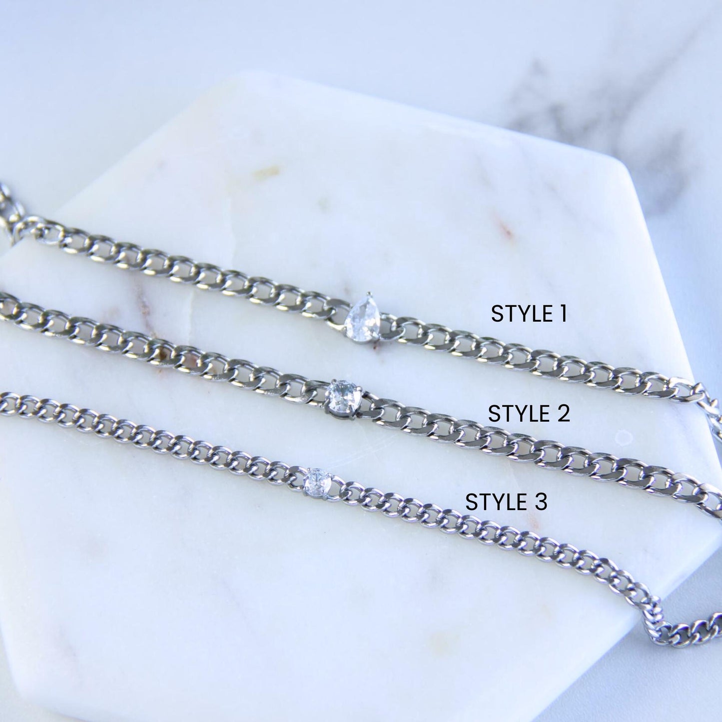 Cuban Chain Zirconia Bracelet, Waterproof Gold Shiny Bracelet for Women, Handmade Minimal Zirconia Bracelets, Unique Mother Day Gift for Her