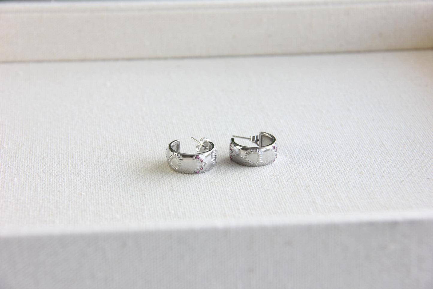 Celestial Gold Stud Hoops, Star Moon Hoop Earrings, Dainty Tiny Hoops for Women, Minimal Jewelry Gift for Friend, Unique Mother's Day Gifts
