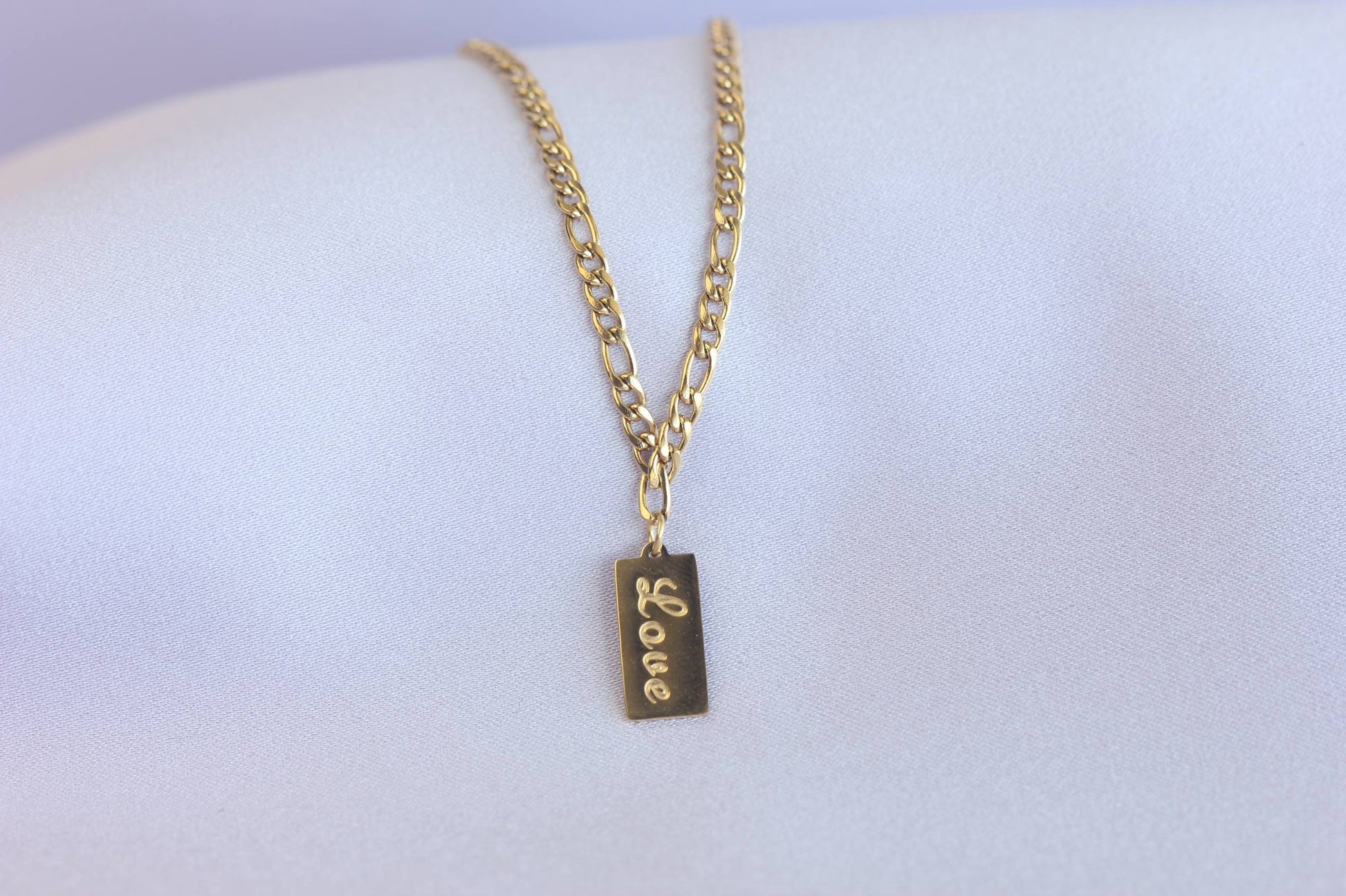 Wear or unique 18K Gold Love Heart tag necklace as a layering necklace or solo. Perfect gift for your girlfriend, wife, partner or loved ones!