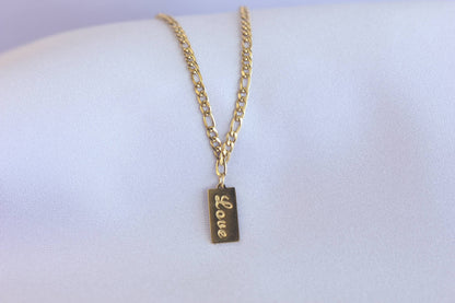 Wear or unique 18K Gold Love Heart tag necklace as a layering necklace or solo. Perfect gift for your girlfriend, wife, partner or loved ones!