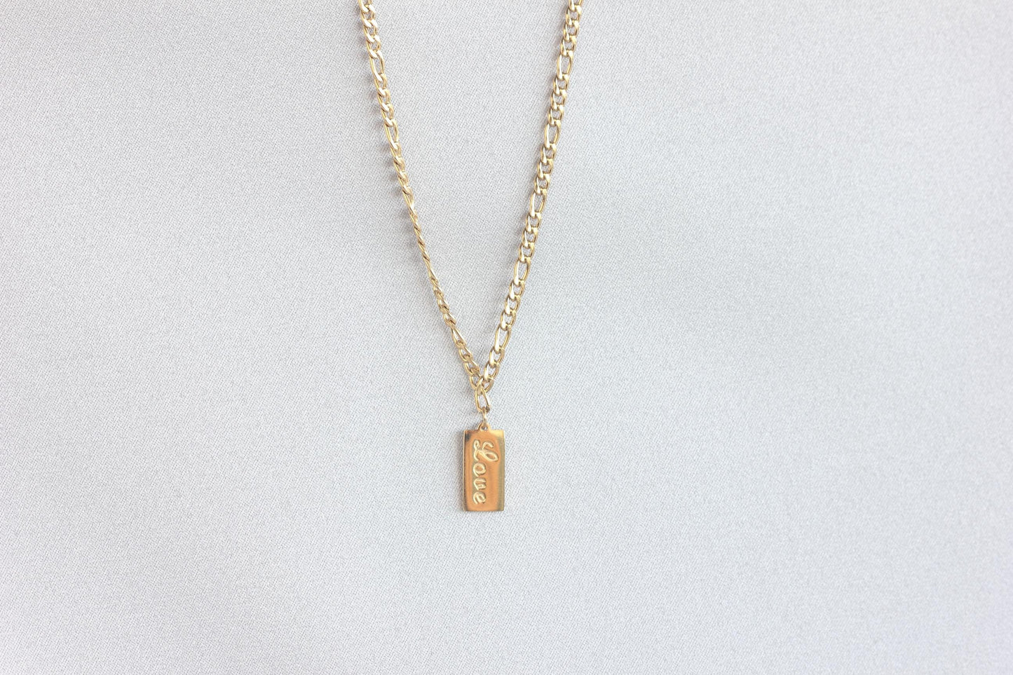 Wear or unique 18K Gold Love Heart tag necklace as a layering necklace or solo. Perfect gift for your girlfriend, wife, partner or loved ones!