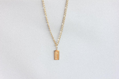 Wear or unique 18K Gold Love Heart tag necklace as a layering necklace or solo. Perfect gift for your girlfriend, wife, partner or loved ones!