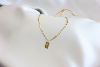 Wear or unique 18K Gold Love Heart tag necklace as a layering necklace or solo. Perfect gift for your girlfriend, wife, partner or loved ones!