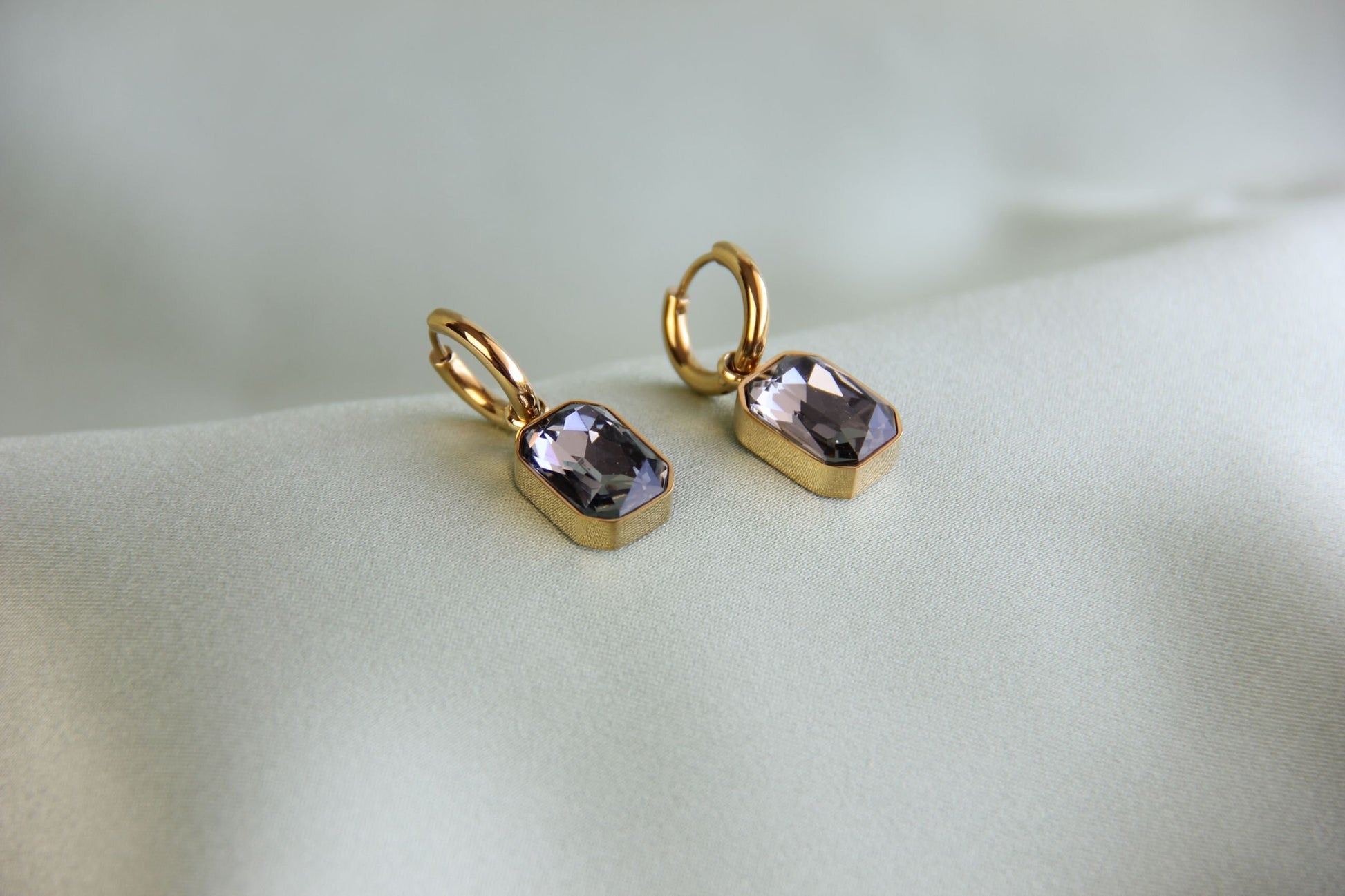 Dangle Zircon Hoop Earrings,18K Gold Minimalist CZ Drop Earrings,Vintage Dangle Hoop Handmade Earrings,Boho Gold Earring,Mother's Day Gifts