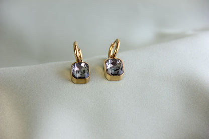 Dangle Zircon Hoop Earrings,18K Gold Minimalist CZ Drop Earrings,Vintage Dangle Hoop Handmade Earrings,Boho Gold Earring,Mother's Day Gifts