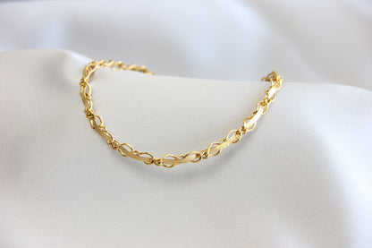 Twisted Chain Statement Necklace,18K Gold Layering Thick Chain Necklace,Waterproof Gold Thick Necklace,Handmade Jewelry Gift Her, Mom Gift