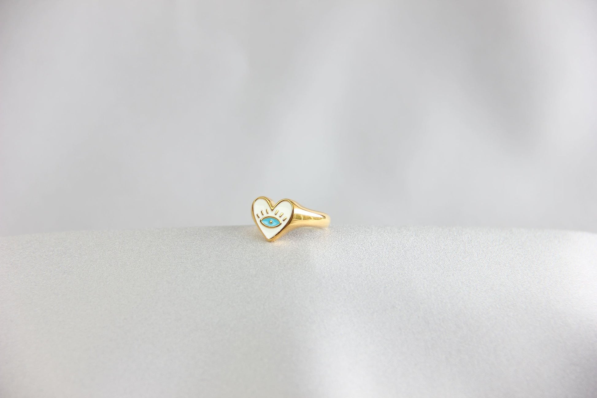 Black Love Eye Rings, Dainty Gold Evil Eye Ring, Enamel Love Jewelry, Talisman Protection Rings, Evil Eye Jewelry, Mother's Day Gift for Her