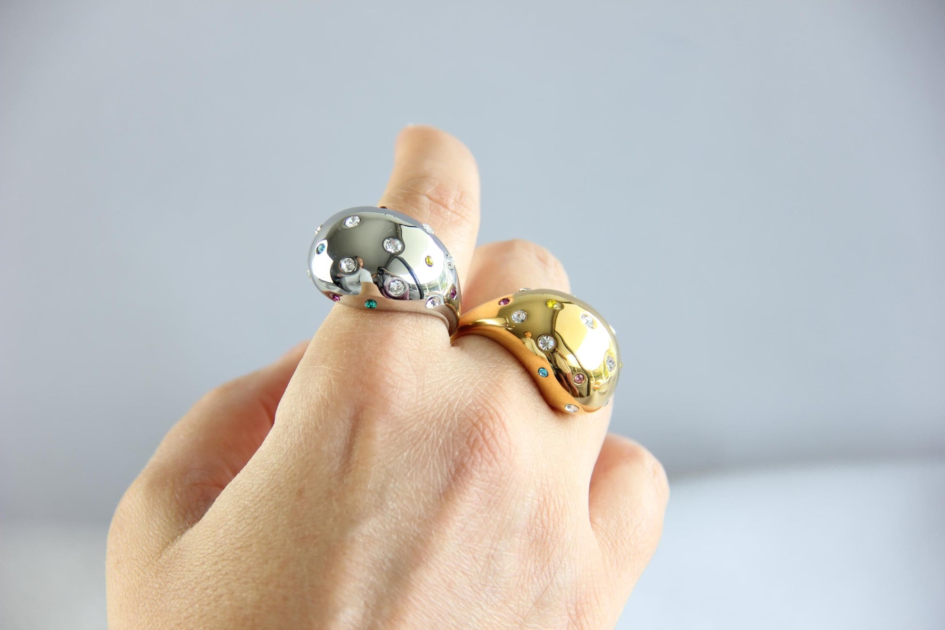 Elegant Statement Chunky Zirconia Ring, Sparkling Cubic Zirconia Jewelry Gift, Best Friend Gift, Handmade Rings, Mother's Day Gifts for Her
