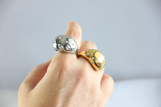 Elegant Statement Chunky Zirconia Ring, Sparkling Cubic Zirconia Jewelry Gift, Best Friend Gift Handmade Rings for Mom Wife Girlfriend