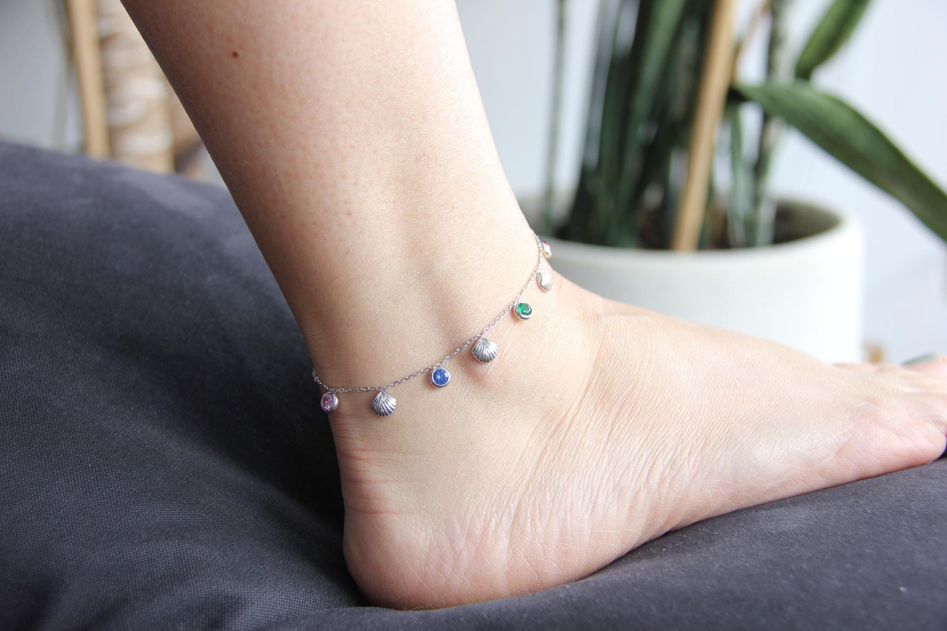 Dainty Shell Gold Anklet, Gold Summer Beach Anklet, Shiny Shell Chain Anklet for Her, Stainless Steel Adjustable Anklet,Mother's Day Gifts