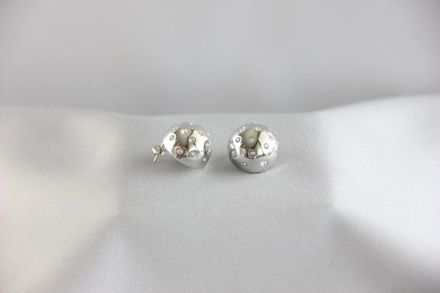 Colorful CZ Statement Earring, Modern Gold Stud Unique Jewelry, Chunky Handmade Bold Earring, Mom Jewelry Gifts, Mother's Day Gifts