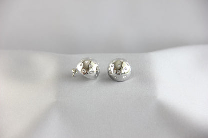 Colorful CZ Statement Earring, Modern Gold Stud Unique Jewelry, Chunky Handmade Bold Earring, Mom Jewelry Gifts, Mother's Day Gifts for Her