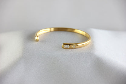 18K Gold Cuff Bracelet Celestial Open Bangle Stacking Gold Bracelet Waterproof Cuff Bracelet Unique Jewelry Bracelet Gift for Mom