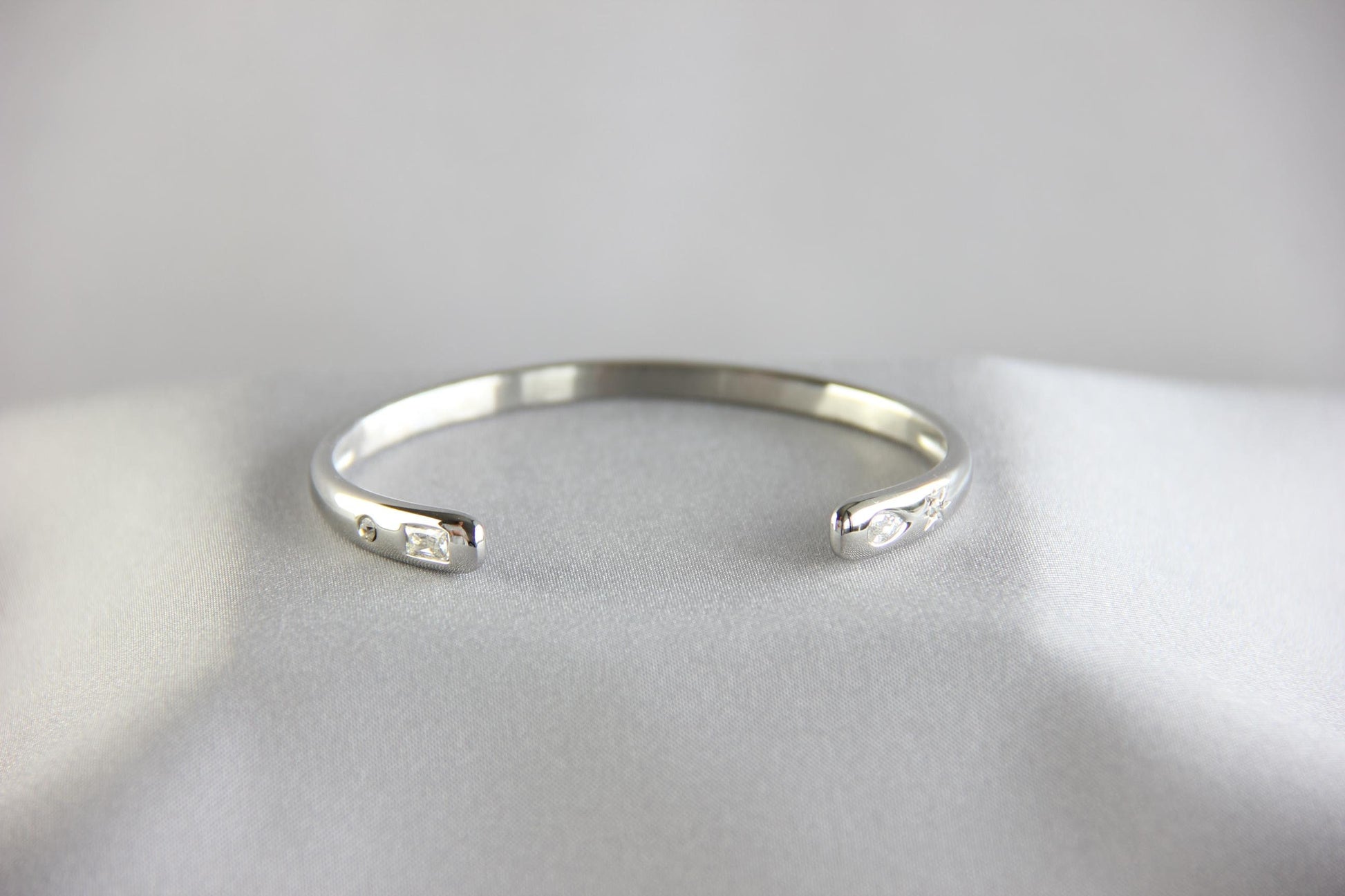 18K Gold Cuff Bracelet Celestial Open Bangle Stacking Gold Bracelet Waterproof Cuff Bracelet Unique Jewelry Bracelet Gift for Mom