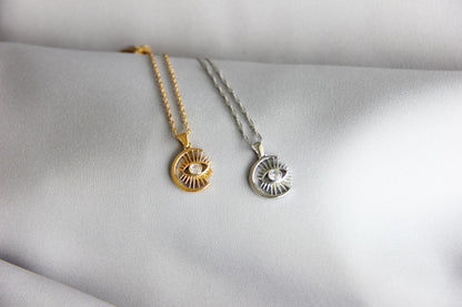 evil eye gold charm pendant necklace