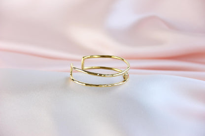 18K Gold Cuff Heart Bracelet,Open Love Bangle Stacking Gold Bracelet,Waterproof Handmade Cuff Bracelet, Gift for Her, Mothers Day Gifts