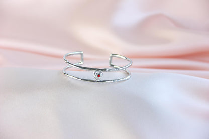 18K Gold Cuff Heart Bracelet,Open Love Bangle Stacking Gold Bracelet,Waterproof Handmade Cuff Bracelet, Gift for Her, Mothers Day Gifts