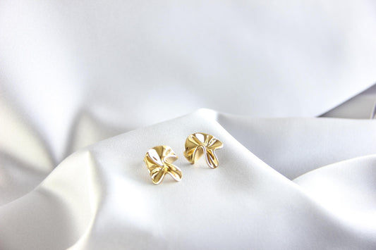 18K Gold Gift Earrings,Minimalist Earring,Dainty Gift Stud Earrings,Gold Statement Earring for Her,Handmade Earrings, Mother's Day Gifts