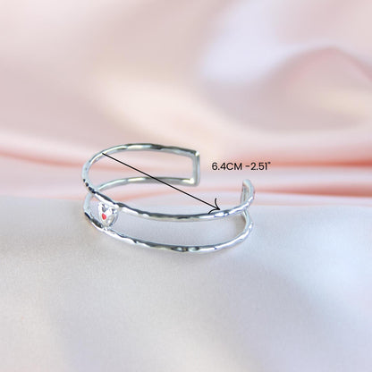 18K Gold Cuff Heart Bracelet,Open Love Bangle Stacking Gold Bracelet,Waterproof Handmade Cuff Bracelet, Gift for Her, Mothers Day Gifts