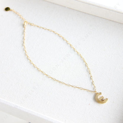 18k Gold custom initial letter necklace with mini star cubic zirconia