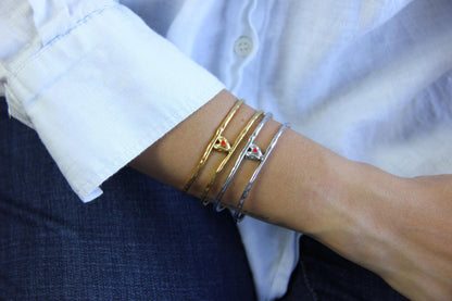 18K Gold Cuff Heart Bracelet,Open Love Bangle Stacking Gold Bracelet,Waterproof Handmade Cuff Bracelet, Gift for Her, Mothers Day Gifts